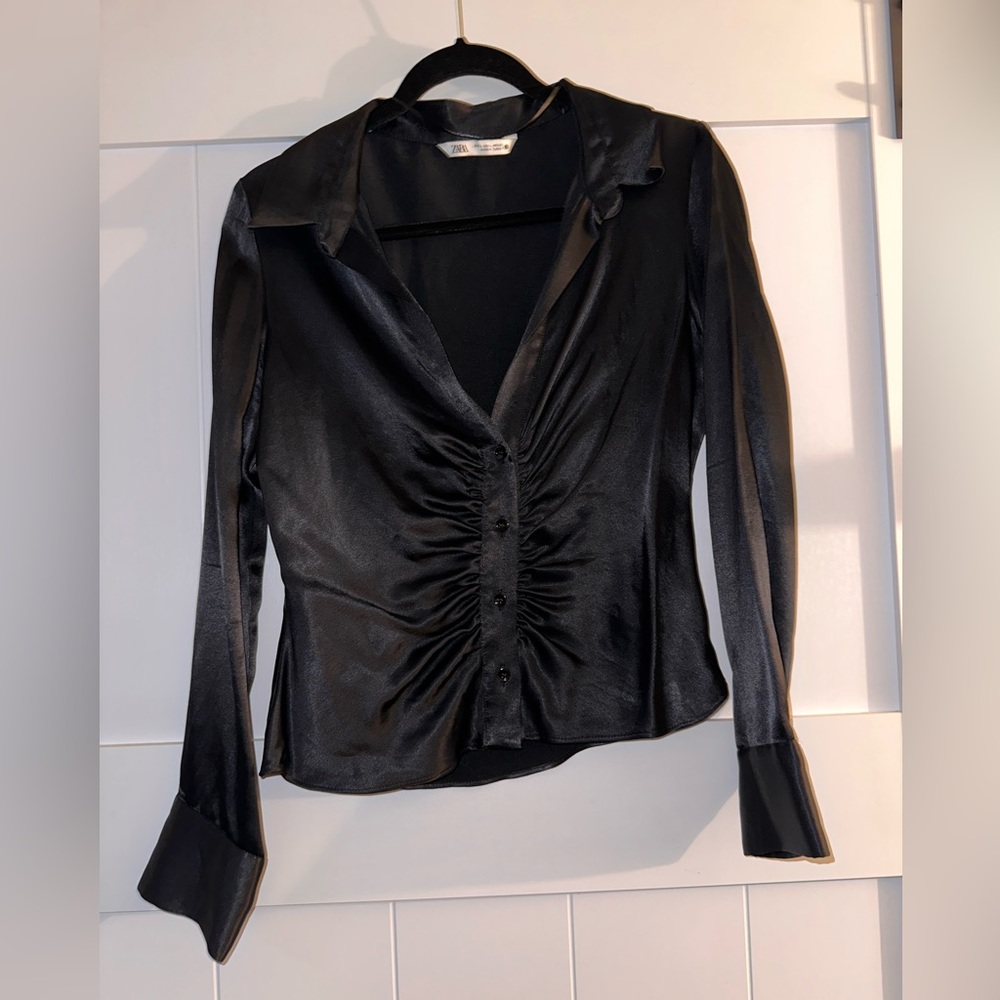 Satin Ruched Top